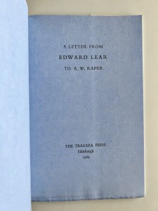 Special edition, out-of-series, title page